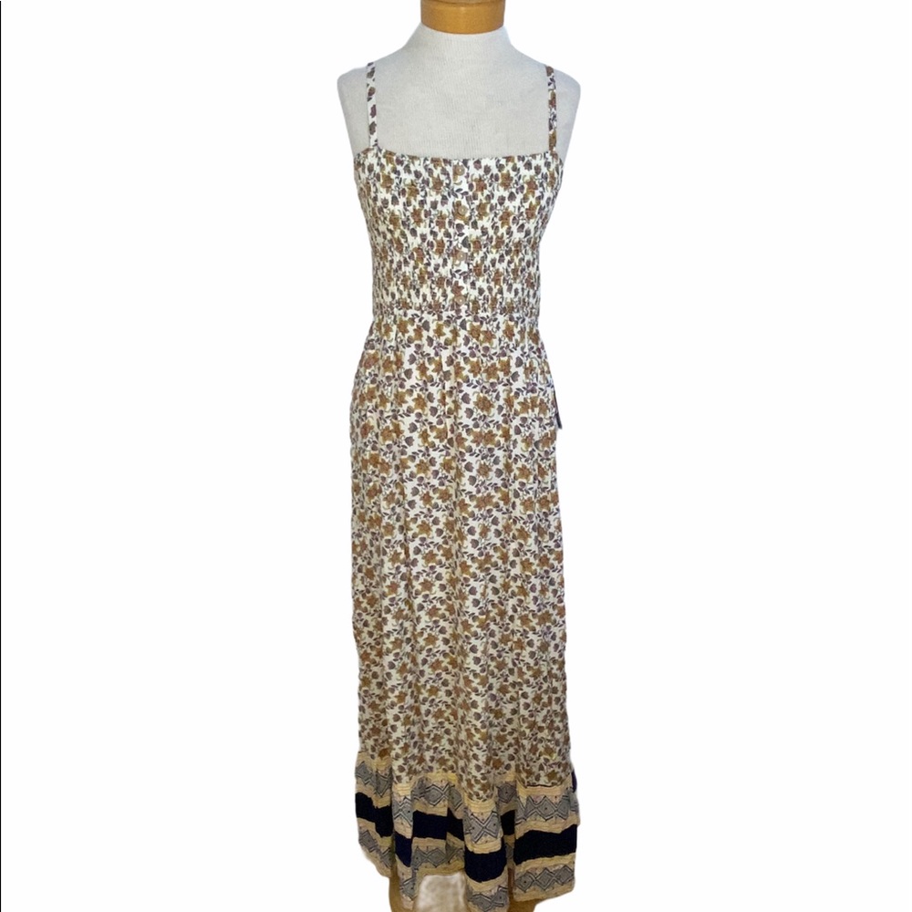 As U Wish Boho Maxi Dress Peasant Spaghetti Straps